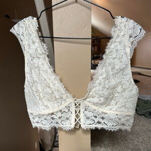 Free People Lace Bralette - White